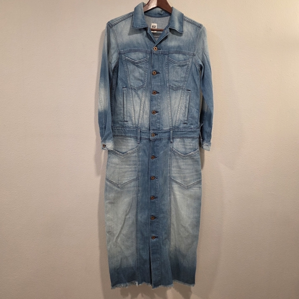NSF Long Sleeve Denim Maxi Dress